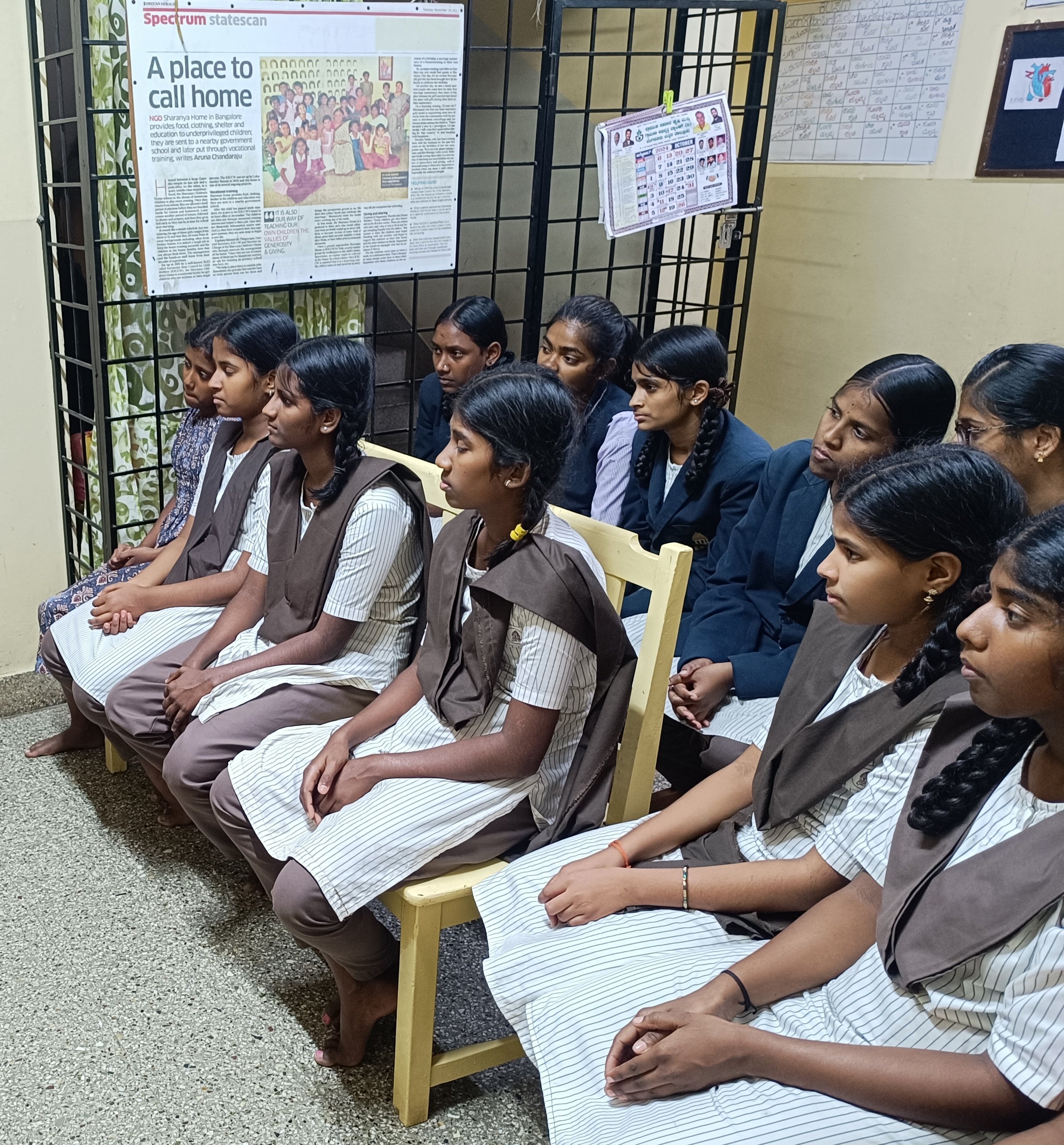 Girls at Sharanya Children's Home